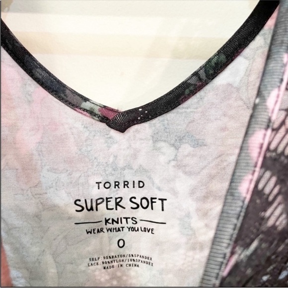 NWOT Torrid Super Soft Floral Lace Long Sleeve A Line Dress 0X - Picture 4 of 4